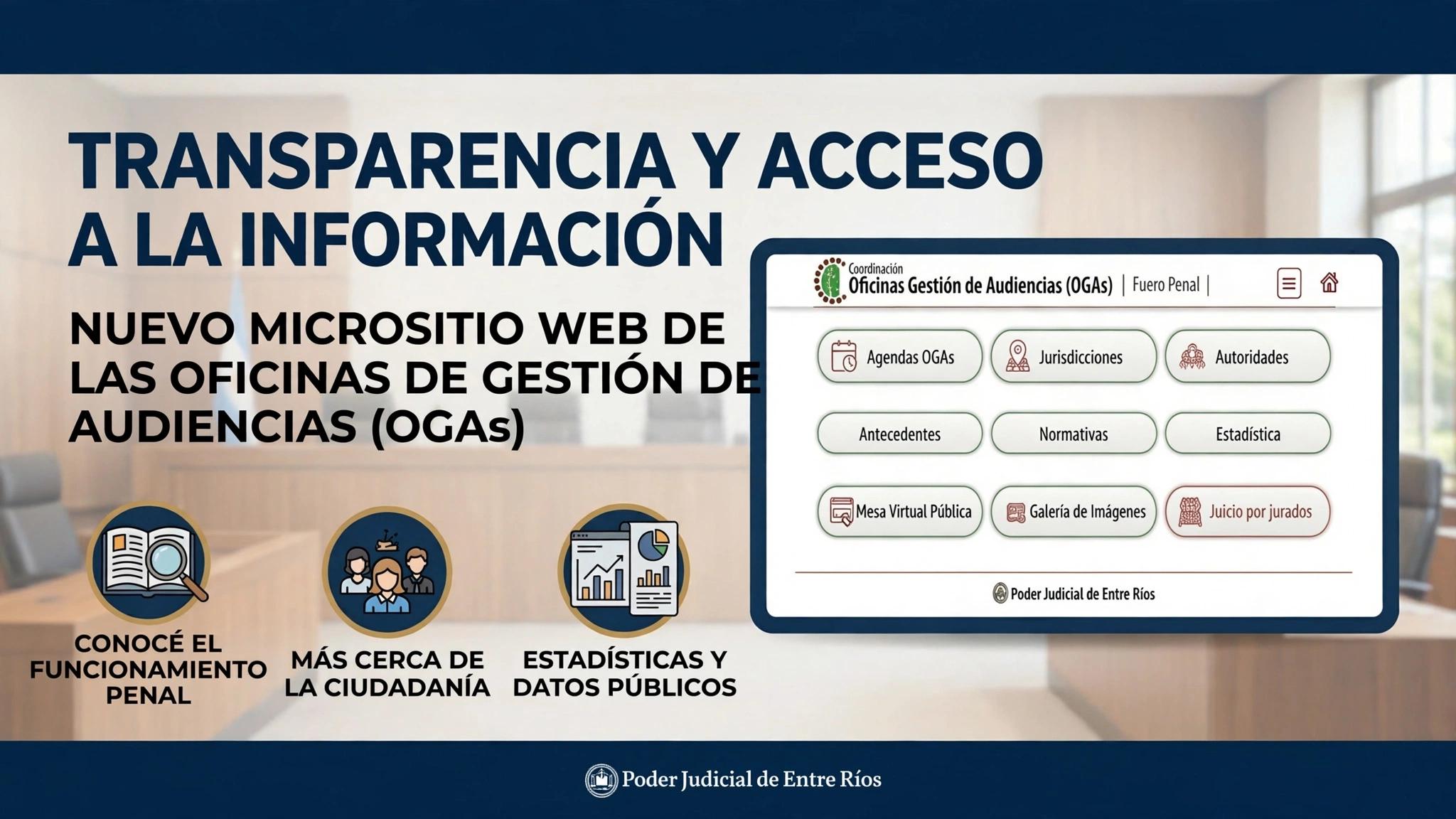 El Poder Judicial de Entre Ríos lanzó una web para acceder fácilmente a los datos del fuero penal