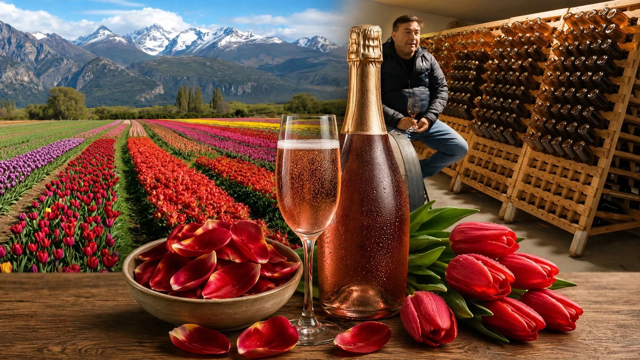 ¿A qué sabe un tulipán? El inédito espumante que nació en el sur argentino