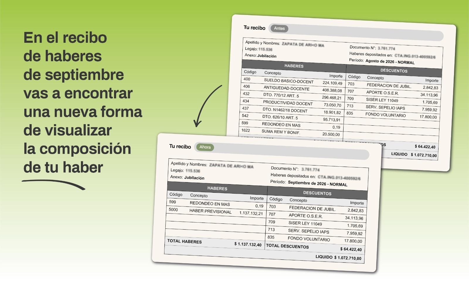 Jubilados provinciales recibirán un nuevo diseño de recibo a partir de este mes