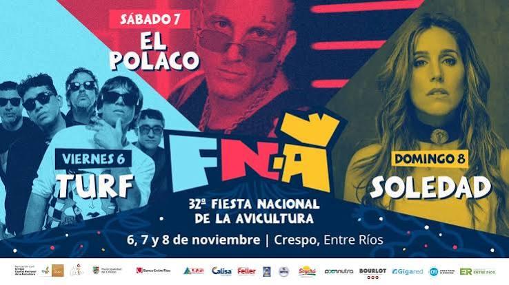 Turf, El Polaco y Soledad llegan a Crespo: la Fiesta de la Avicultura confirmó su grilla y ya se prepara para la maratón
